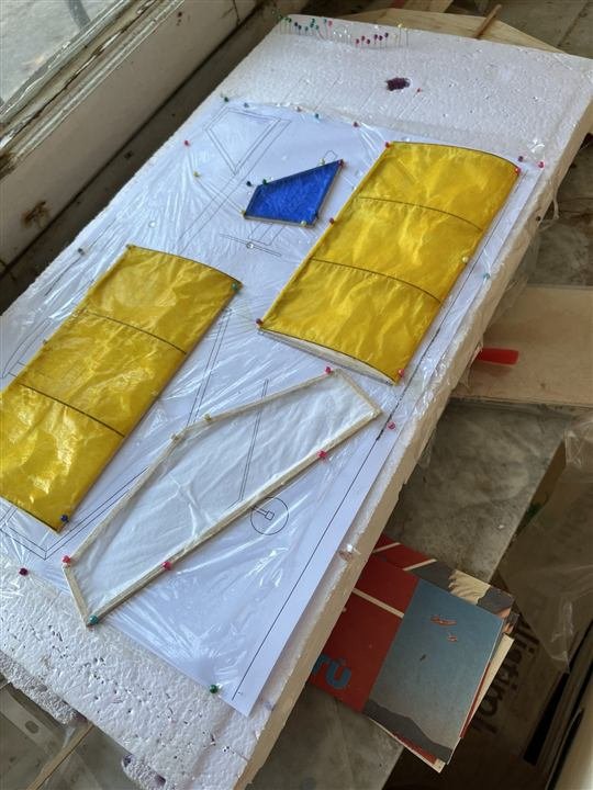 Pannelli d'ala ricoperti in giallo